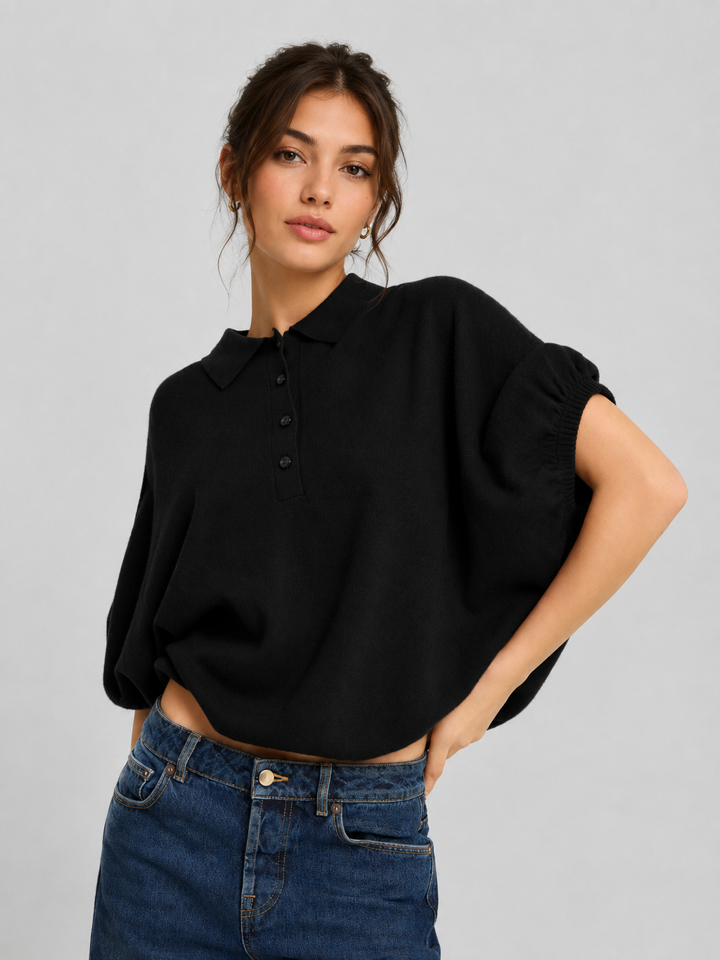Cowboy Polo Knit Black