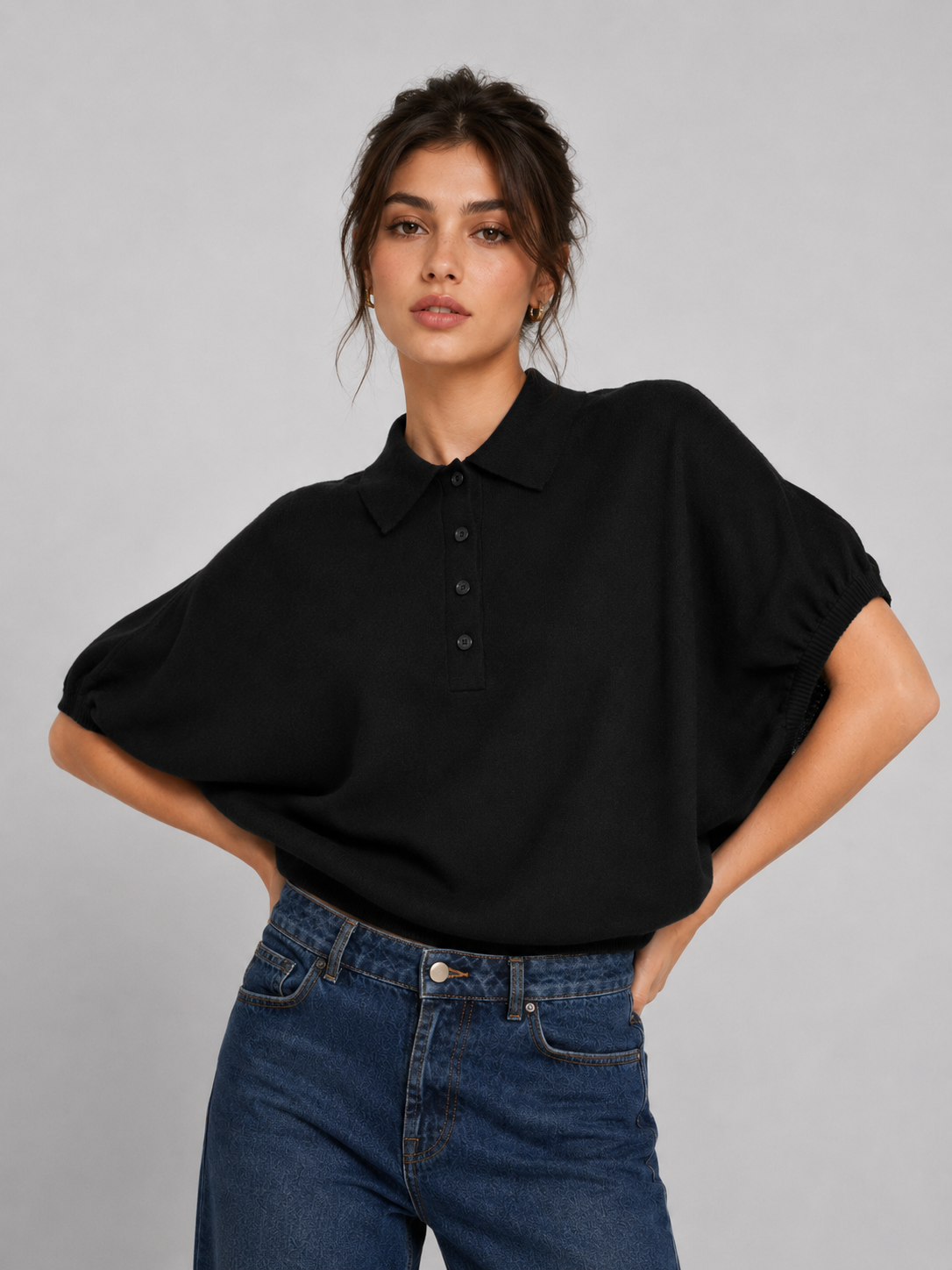 Cowboy Polo Knit Black