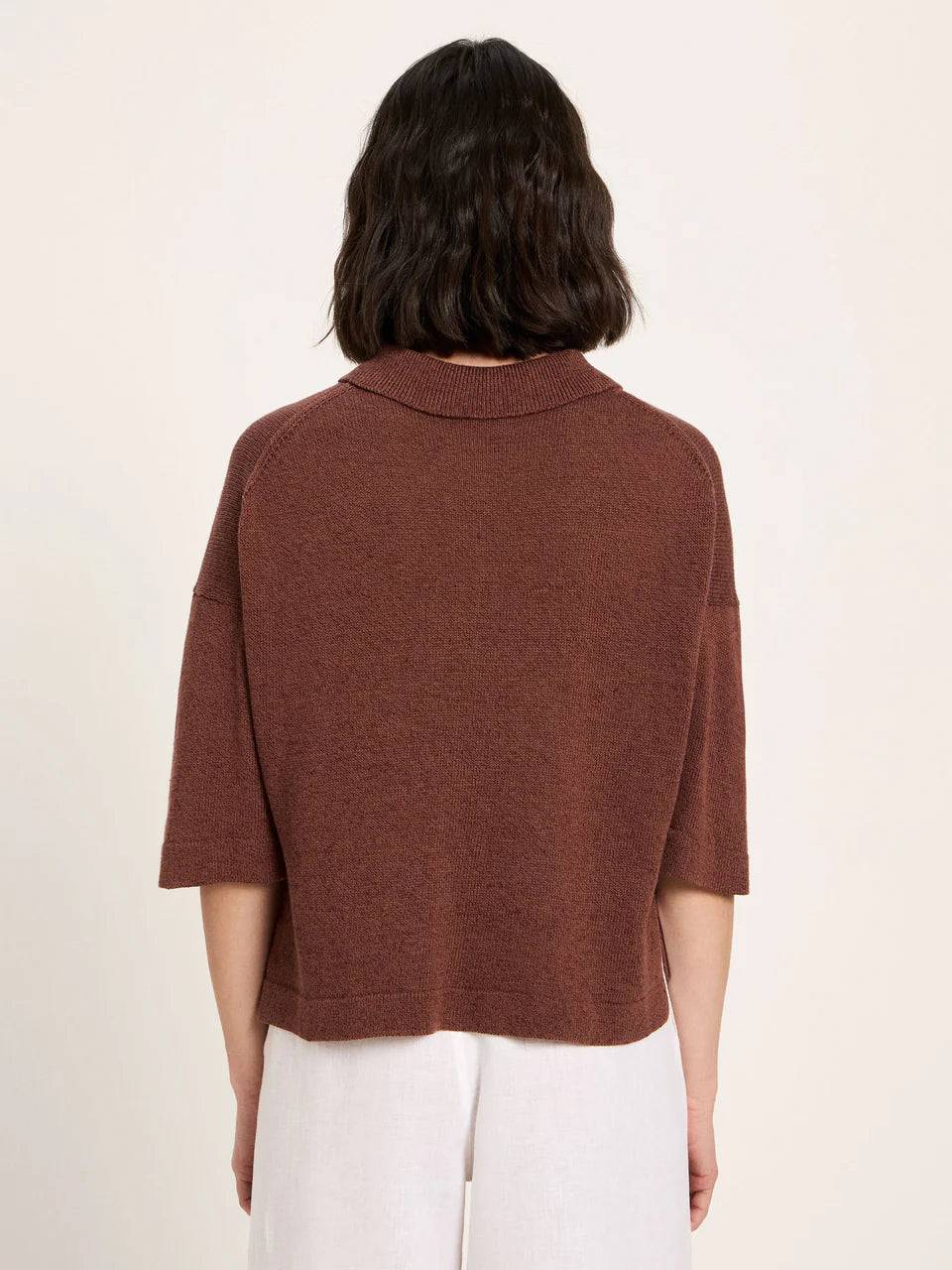 Halbarmpullover mit Polo-Kragen