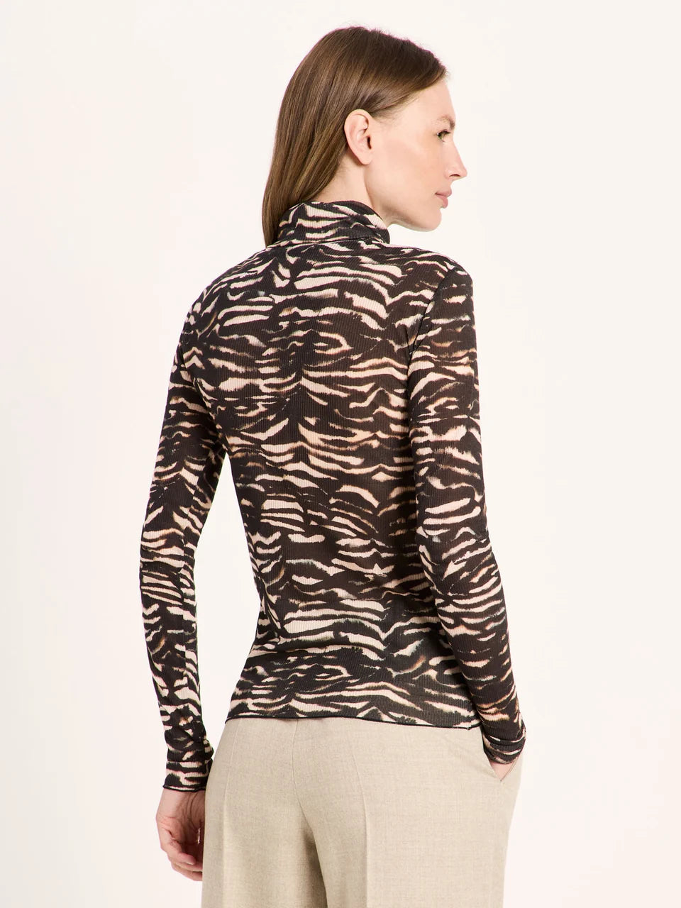 Rollkragenshirt Animalprint