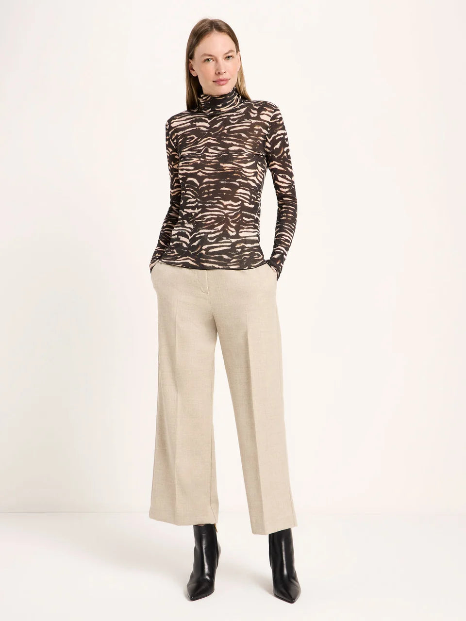 Rollkragenshirt Animalprint
